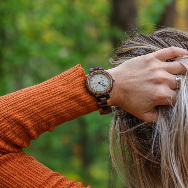 "Kaleidoscope" | Multi-Toned Wooden Watch - Joycoast