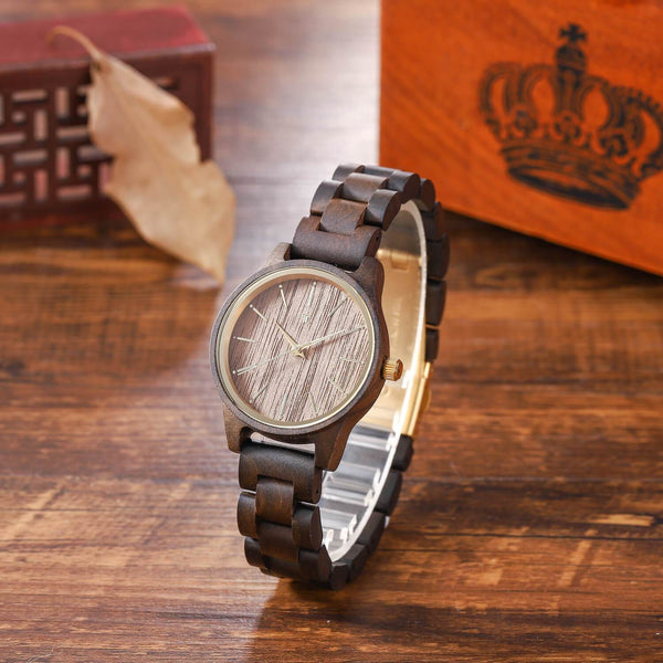 Black Sandalwood Watch With Real Cork Wristband - Cleo + Kin