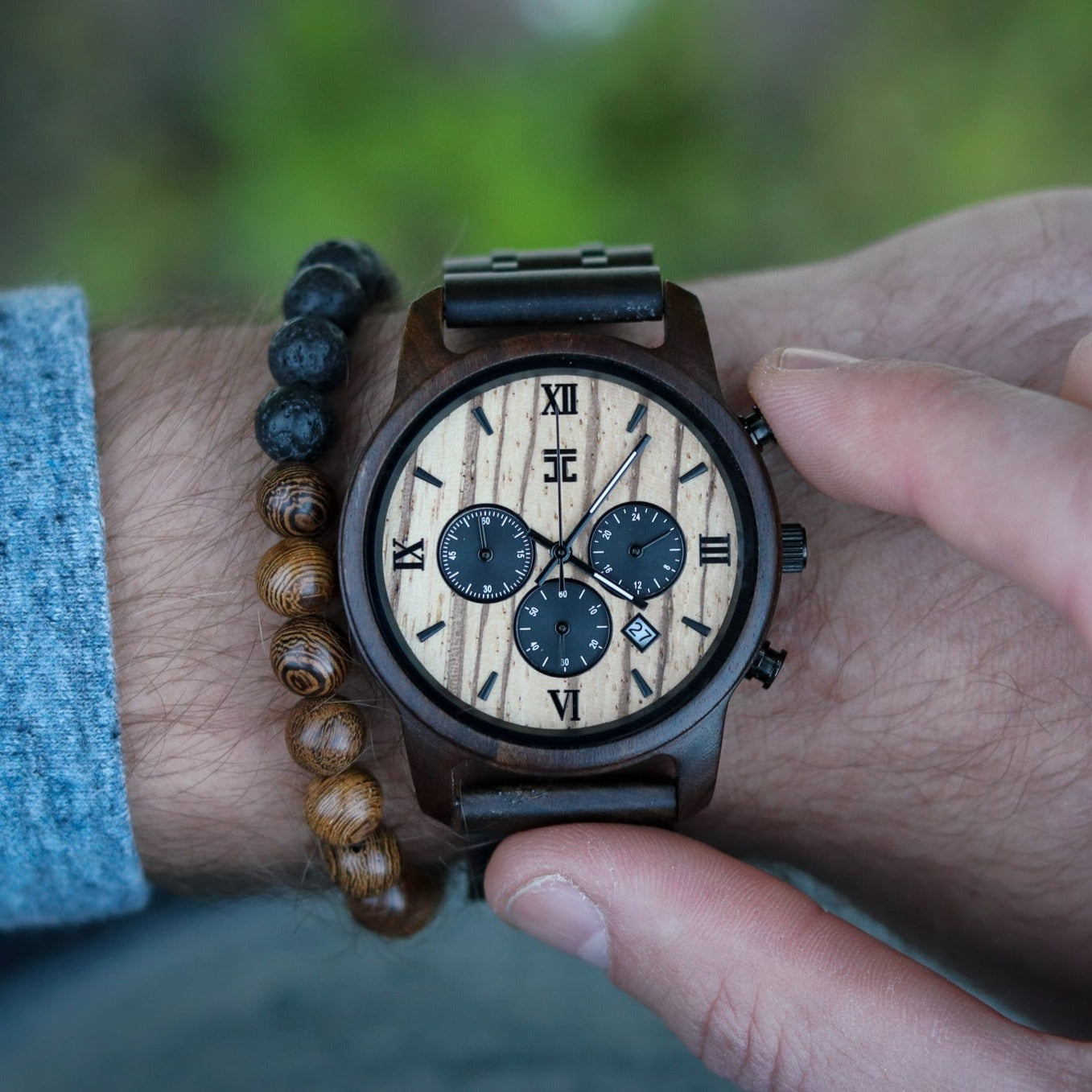 "Wild" | Black Sandalwood & Zebrawood Chronograph - Joycoast